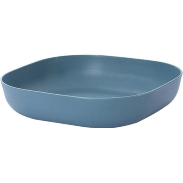 4PCS Square Bowl Wheat Spaghetti Bowl Lightweight Bowl Snack Soup Dessert Rice Plate Small Round Dining Table,Blue,One Size