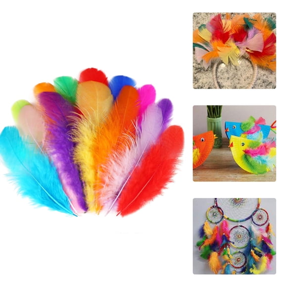 RYLZX 300pcs 3-5inch - Colorful Craft Rooster Feathers Colored Feathers Bulk for Kindergarten DIY Crafts Wedding Home Party Decoration Dream Catcher Supplies