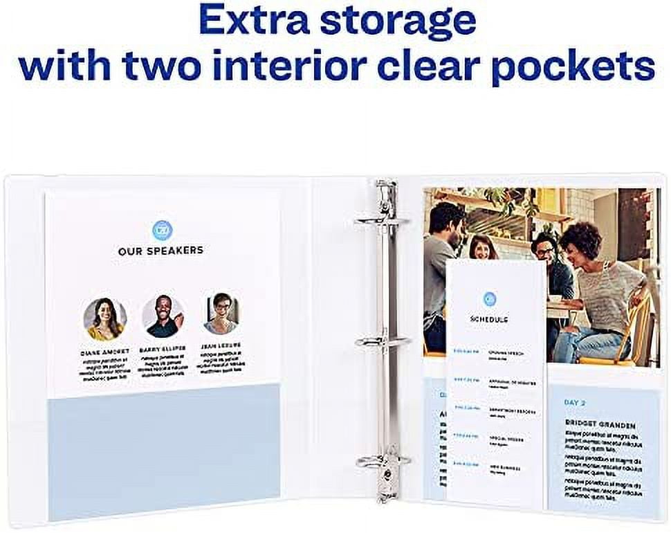 Avery Durable View 3 Ring Binder, 1 Inch Slant Rings, 12 White Binders (17012)