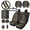 Black-Skeleton Rose, variant on LedBack Skull Printed Car Seat Covers Full Set with Steering Wheel Covers Seat Belt Covers Head Rest Covers Lipstick Holder Keychain Car Rear View Mirror Protector Car Accessories, 15 Pack