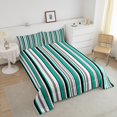 thumbnail image 4 of Erosebridal Abstract Stripe Bedding Comforter Set, Green Gray White Black Line Down Comforter, Geometry Home Decor Lightweight 2 Pieces, 4 of 8