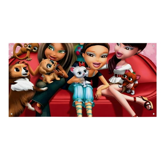 Bratz Girls-Theme Backdrops Banner Birthday Party Decor Supplies Personalized Party Backdrop Decoration,5x3ft(150x90cm)
