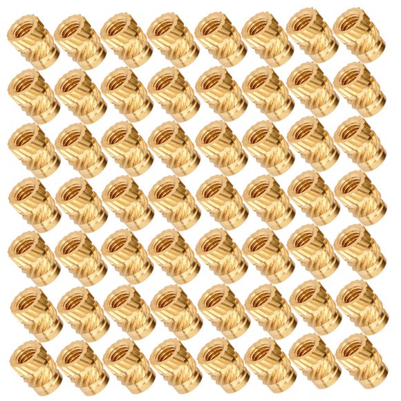 HINTRMENT 100Pcs Threaded Insert Nuts Copper For Heat Setting Applications 0.16X0.12X0.12In