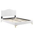 thumbnail image 3 of Modway Juniper Channel Tufted Performance Velvet King Platform Bed - White, 3 of 10