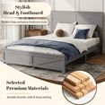 thumbnail image 6 of Leumius Farmhouse Style Queen Size Bed with Barn Door Designed Headboard and Footboard, Pinewood Bed with Strengthened Bed Frame for Teens Adults Grey, 6 of 9