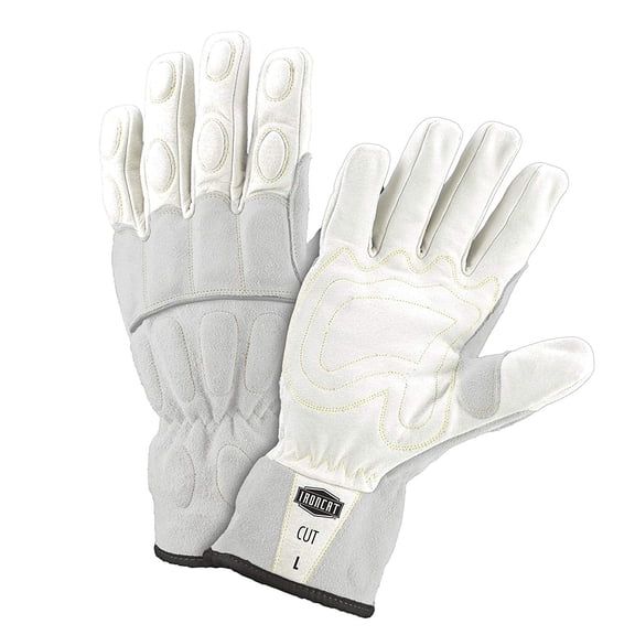 IronCat 2XL Buffalo Leather Gloves, 2XL, White/Gray 9076