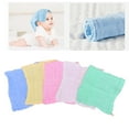 thumbnail image 4 of Guyelim face towels for kids 5 Pcs Six Layers Washed Gauze Cotton Small Square Towel Newborn Bath Face Towel Handkerchief (White, Yellow, Green, Pink, Blue Style), 4 of 10