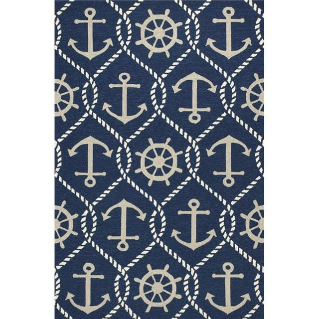 HomeRoots 353302 2 ft. x 3 ft. UV-Treated Polypropylene Navy Area Rug