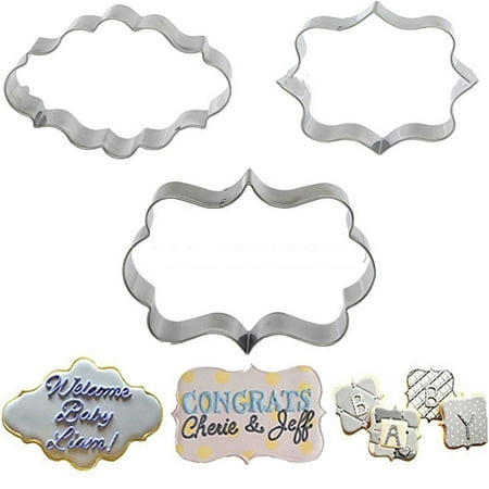 

YUEHAO 3Pcs Cake Tool Mold Mould Pastry Fondant Cookies Cutter Decorating Sugarcraft Silver