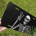 thumbnail image 5 of 1 Pcs 2D Flat License Plate Covers & Frames, Skeleton Making For Decorative Front, Waterproof For Decoration Aluminum License Plate Covers & Frames Cover For Men Women, 12" X 6", 5 of 6