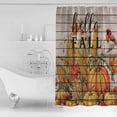 thumbnail image 2 of Fall Red Shower Curtain, 66" x 72", Bird Farmhouse Style Pumpkin Corn Wood Plaid Waterproof Bathroom Curtain Washable Shower Curtain Set with 12 Hooks, 2 of 6