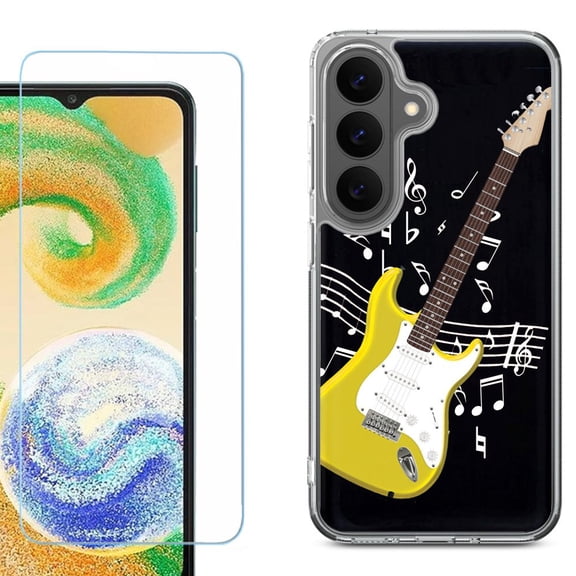 Phone Case for Samsung Galaxy A37 5G, with Screen Protector, by OneToughShield - Guitar Yellow