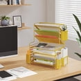 thumbnail image 5 of 7 Tier Desk File Organizer, Letter Tray Paper Organizer with Pen Holder and Metal Hanging Basket, Gold, 5 of 5