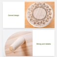 thumbnail image 4 of Mini taburete de madera decorativo redondo para macetas Decoración rústica para jardín interior y exterior (grande), 4 of 5