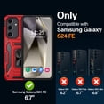 thumbnail image 2 of ANTSHARE for Samsung Galaxy S24FE Case with Rotatable Ring Kickstand & 9H ScreenProtector-Red, 2 of 7