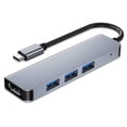 thumbnail image 1 of Tipo C HUB USB HDMI-Compatible con HDMI Adaptador de video Convertidor de oficina Alquiler de aleación de aluminio 4-IN-1 Mobile Dry Disk Docking Station sidaley  EL005673-00B, 1 of 7