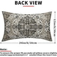 thumbnail image 3 of Black White Grey Ethnic Boho Rectangular Throw Pillow Covers 12X20 in Set of 2 Bohemian Carpet Vintage Lumbar Pillow Cases Black Gray Floral Rug Pillow Cover Home Decor for Couch Patio Porch Outdoor, 3 of 6