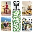 thumbnail image 7 of Yayeee 33oz Insulated Water Bottle Double Wall Stainless Steel with Flip Straw Lid, Green Dot Triangles Pattern, 7 of 7
