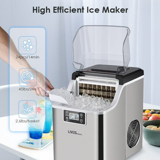 3.2L Countertop Ice Maker with 2 Way Water Filling, 45LBS/24H