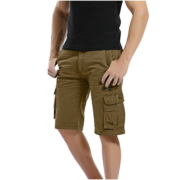 XUNKUSGA Cargo Shorts for Men Solid Cotton Straight Shorts Men Casual Multi-Pockets Relaxe Fit Shorts for Men Lightweight Outdoor Hiking Short Pants With Belt S-6XL