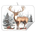 thumbnail image 5 of Ryvnso Elk Christmas Reindeer Dish Drying Mat for Kitchen Countertop 18x24 Large Dish Pad Drainer Rack Dish Sink Mats, 5 of 7