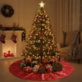 thumbnail image 5 of AuroraX Winter Large Sequins Christmas Tree Skirt Red Sparkling Non-Slip Tree Mat 48" for Merry Xmas Holiday Part Home Indoor Decorations, 5 of 6