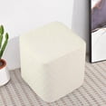 thumbnail image 4 of Stretch Ottoman Cover Furniture Protector Ottoman Foot Rest Cover for Footrest Foot Stool , White, 4 of 8