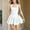 White, variant on Women's Halter Ruffle Hem Mini Dress A Line Ruched Waist Corset Short Party Dresses