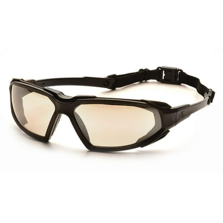 - Highlander Safety Eyewear, Black Frame/Indoor/Outdoor Mirror Anti-Fog Lens, Can be worn with inner foam for additional dust protection By Pyramex