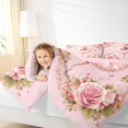 thumbnail image 3 of Castle Fairy Kawaii Ballet Girl Twin Comforter Sets 2pcs,Flying Butterfly Pink Rose Bedding Set,Pink Reversible,1 Comforter and 1 Pillowcase, 3 of 6