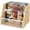 Natural Beige, variant on Vinyl Record Storage,Wooden Crate Vinyl Holder with Dividers for Albums & Magazine Rack Organizer for 60+ Records Case Box for 7/10/12 inch