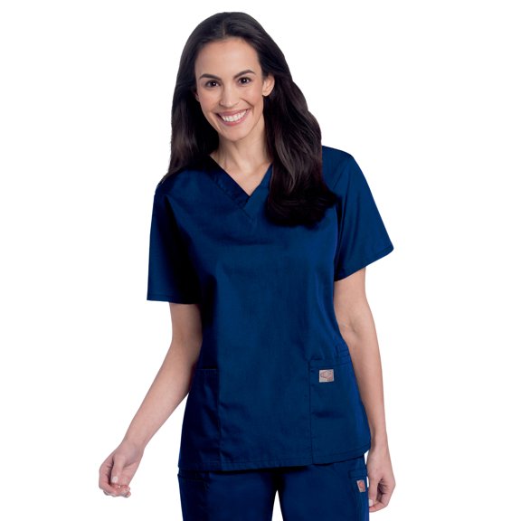Landau Scrub Zone Relaxed Fit 2-Pocket V-Neck Scrub Top for Women 70221