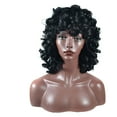 thumbnail image 2 of wigs human hair Black Wig Long Curly Hair High Temperature Silk Long Bangs Wig Perfect for Any Occasion lace front wigs, Black, 2 of 5