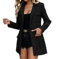 thumbnail image 2 of FDGIU Women's Notched Lapel Multi Pocket Trench Coat, Long Sleeve Two Button Mid Length Casual Cargo Jacket with Flap Pockets for 2026 Spring Fall Daily Travel Layering, 2 of 6