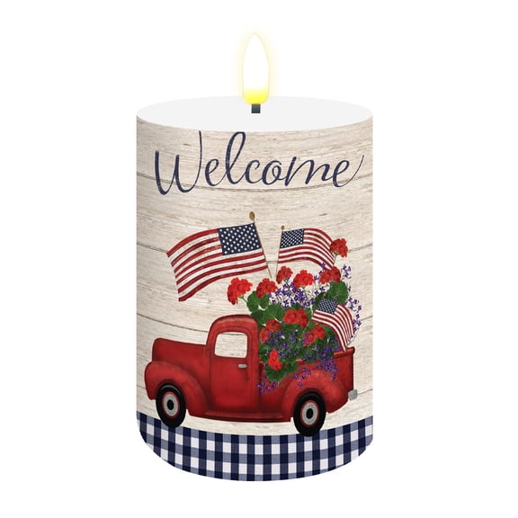 Briarwood Lane Stars and Stripes Truck Flameless Candle