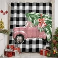 thumbnail image 6 of Christmas Pink Truck Shower Curtain, 36" x 72", Xmas Green Tree Black Buffalo Plaid Winter Waterproof Bathroom Curtain Washable Shower Curtain Set with 12 Hooks, 6 of 6
