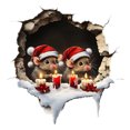thumbnail image 2 of Oliegs Blanket Wall Sticker Large 3D Santa Wall Decals Reindeer Door Stickers Removable Winter Holiday Xmas Break Through Walls For Window Refrigerator, 2 of 5