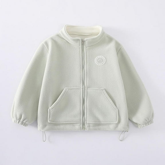 Bxsruta Jacket for Girls, Boys' and Girls' Fleece Jacket with Lining Thickened and Lined Warm with Fleece Lining Casual Stylish Top