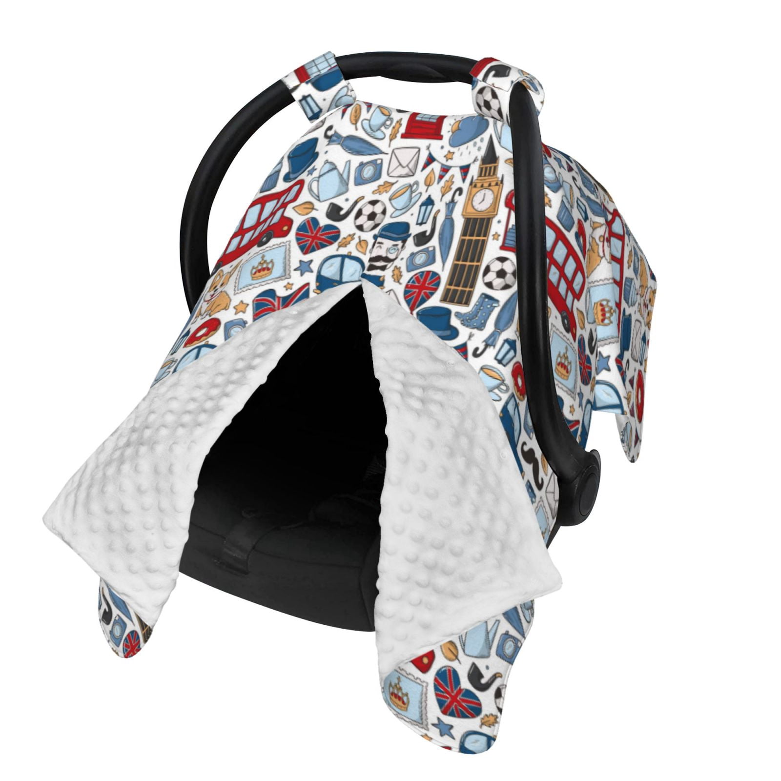 Naloa London Symbols1 Baby Car Seat Cover, Breathable Baby Carrier Cover, Multiuse Baby Carrier Cover & Nursing Breastfeeding Cover
