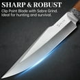 thumbnail image 2 of Fixed Blade Hunting Knife, Plys Full Tang Outdoor Survival Knife with Nylon Sheath, Wooden Handle Camping Knife, Hunting Essentials Gear, #WTZG245, 2 of 7