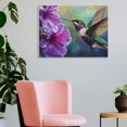 thumbnail image 3 of ZFLMY Hummingbird Flowers Canvas Wall Art Decor for Home Living Room Bedroom Kitchen Office Hotel Salon, Ready to Hang Room Home Art Decor 16x12in, 3 of 6