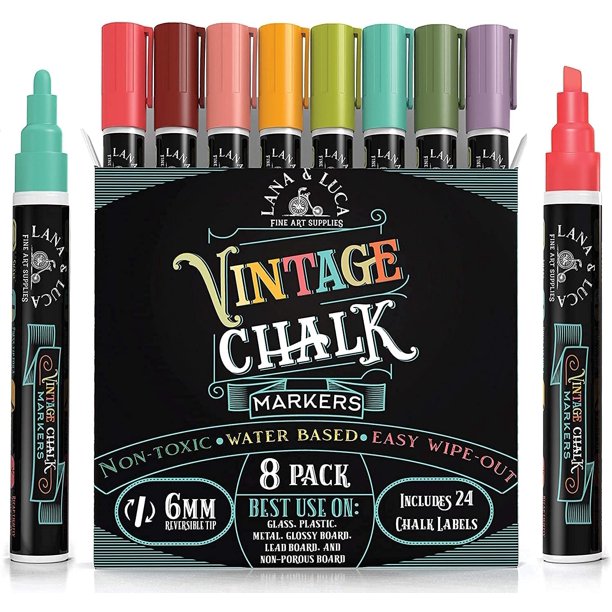 Lana & Luca Liquid Chalk Markers for Blackboards Wet Erase Marker