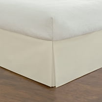 Fresh Ideas Bedding Tailored Bed Skirt, Classic 14” Drop Length, Pleated Styling, California King, Ivory