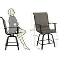 thumbnail image 5 of Grand Patio 3 Piece Modern Indoor&Outdoor Counter Height Patio Bar Set for Bistro, Steel Frame, 2 Chairs and 1 Sidetable,Coffee Table, Garden, Porch, Backyard, 5 of 9