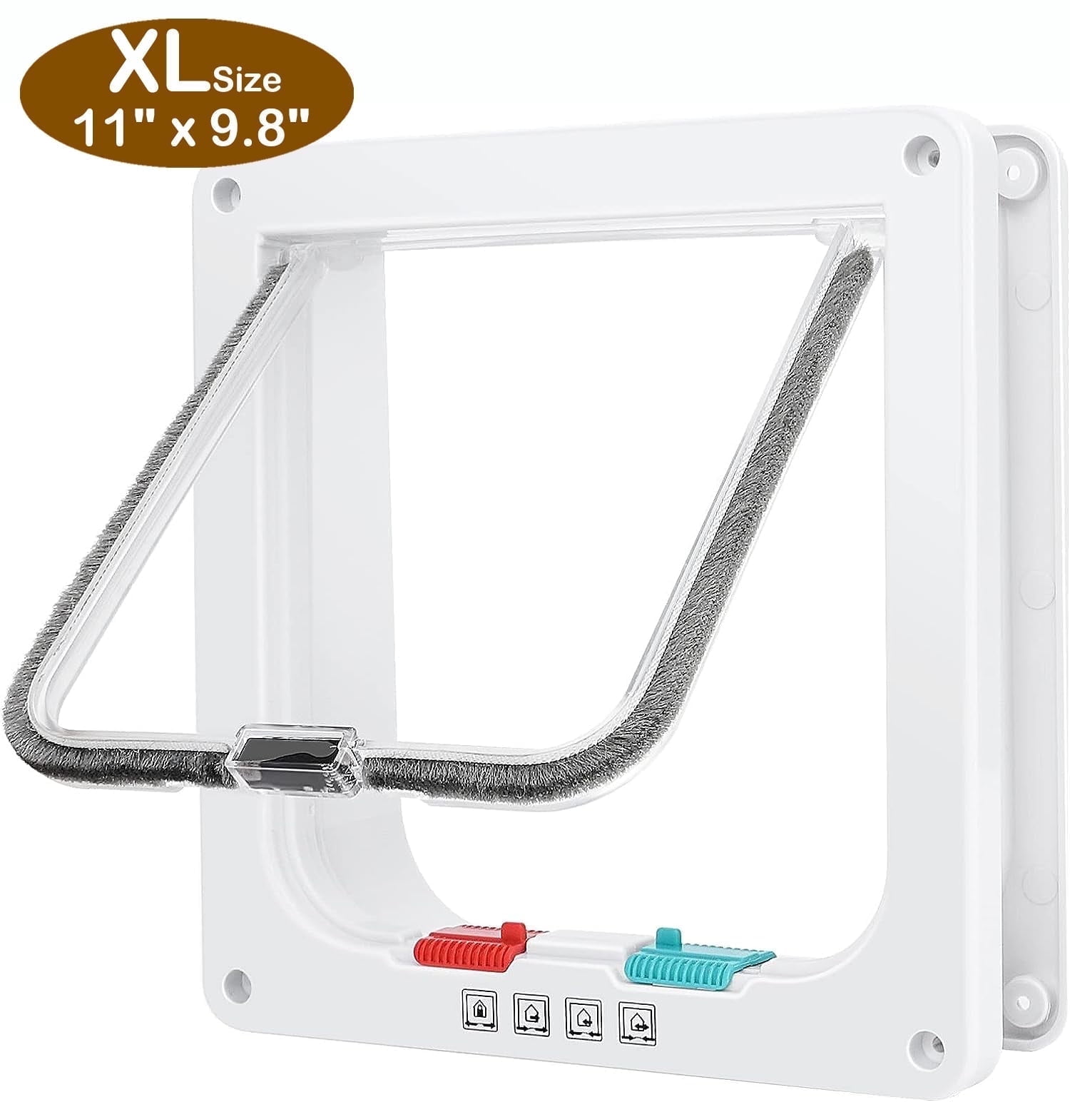 Dinosam Extra Large Cat Door, 4-Way Locking, Weatherproof, White photo 1