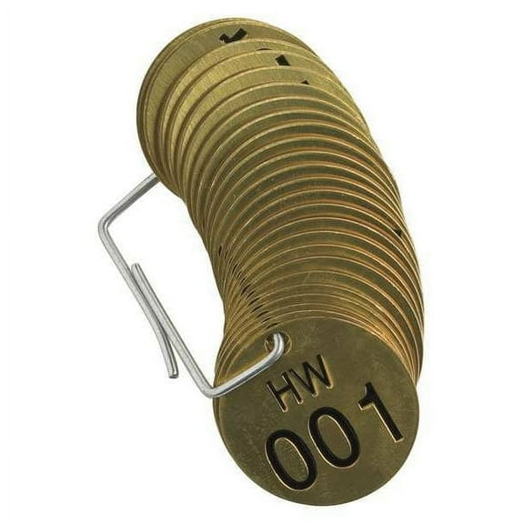 Brady Numbered Tag Set,Brass,1 1/2in W,PK25 23276