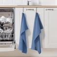 thumbnail image 3 of Simmore Premium Kitchen Towels, 100% Cotton Dish Towels for Drying Dishes, Ultra Soft Absorbent Ribbed Terry Towels Set with Hanging Loop, 18"x 28", 6 Pack, Navy Blue, 3 of 10