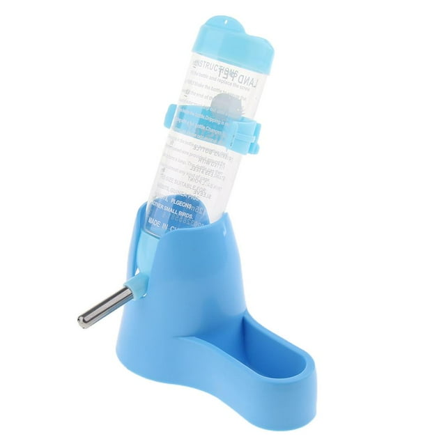 (125ML) Hamsters Water Bottle Drinking Feeder Dispenser With Food blue