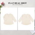 thumbnail image 2 of MOMOFEEL Long Sleeve Shirts for Women 3/4 Sleeve Loose Blouses V-neck Tunic Tops Summer (M9007 Apricot L), 2 of 9
