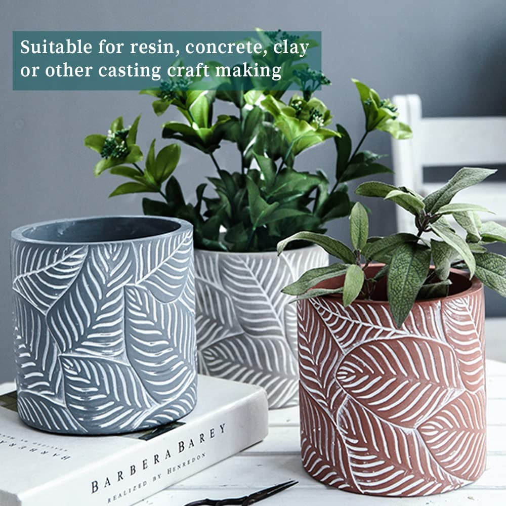 ABCISI 2PCS Large Resin Molds Silicone, Concrete Planter Mold, 2.95" Project Inner Diameter, Cylinder Organizer Container Jar Succulent Flower Pot Plaster Clay Craft Making Kit Resin Supplies